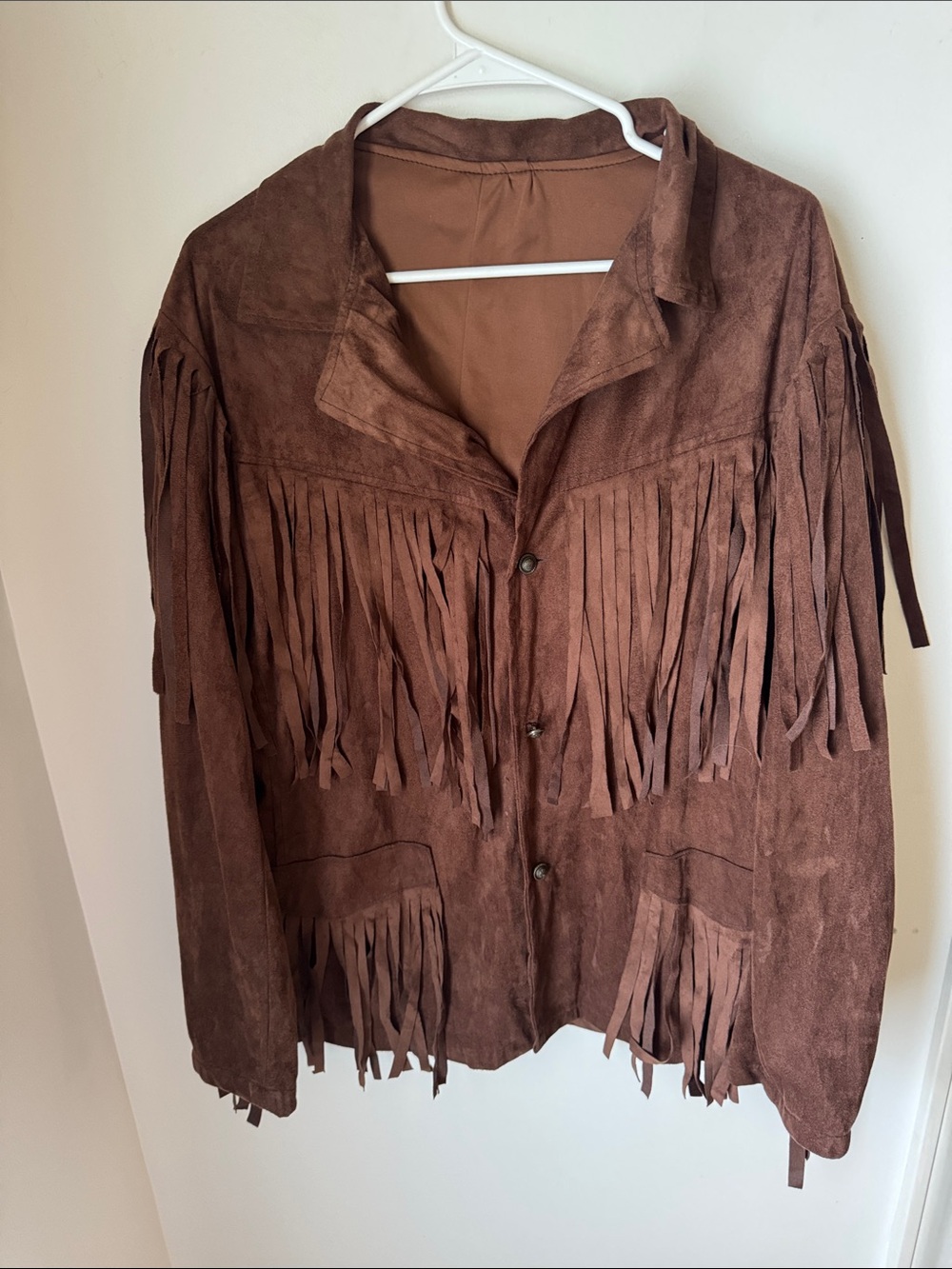 Brown Suede Fringe Leather Jacket for Women